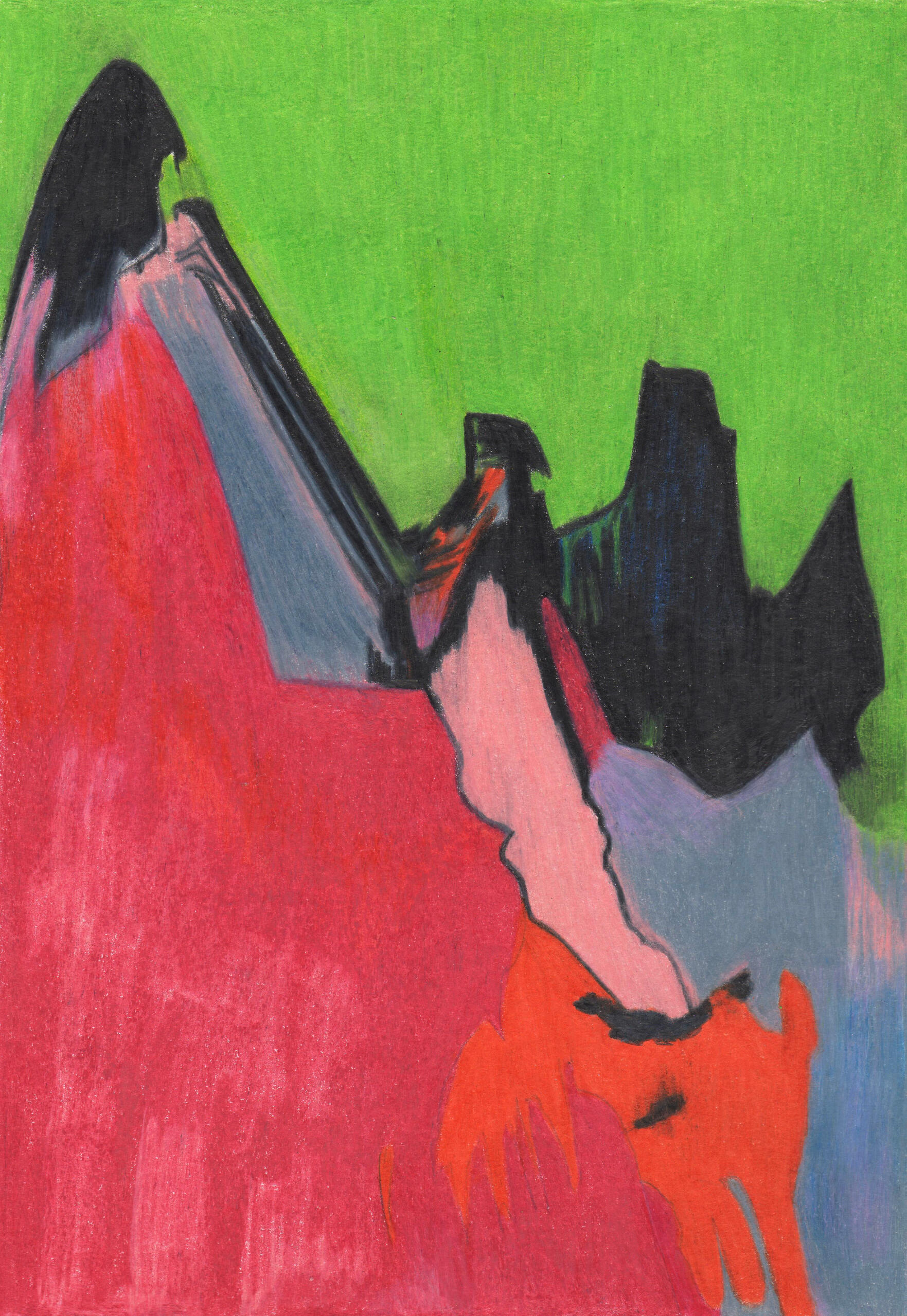 Mountains- Dessin aux crayons de couleur-montagnes-fabienneverdier-maureenlasne