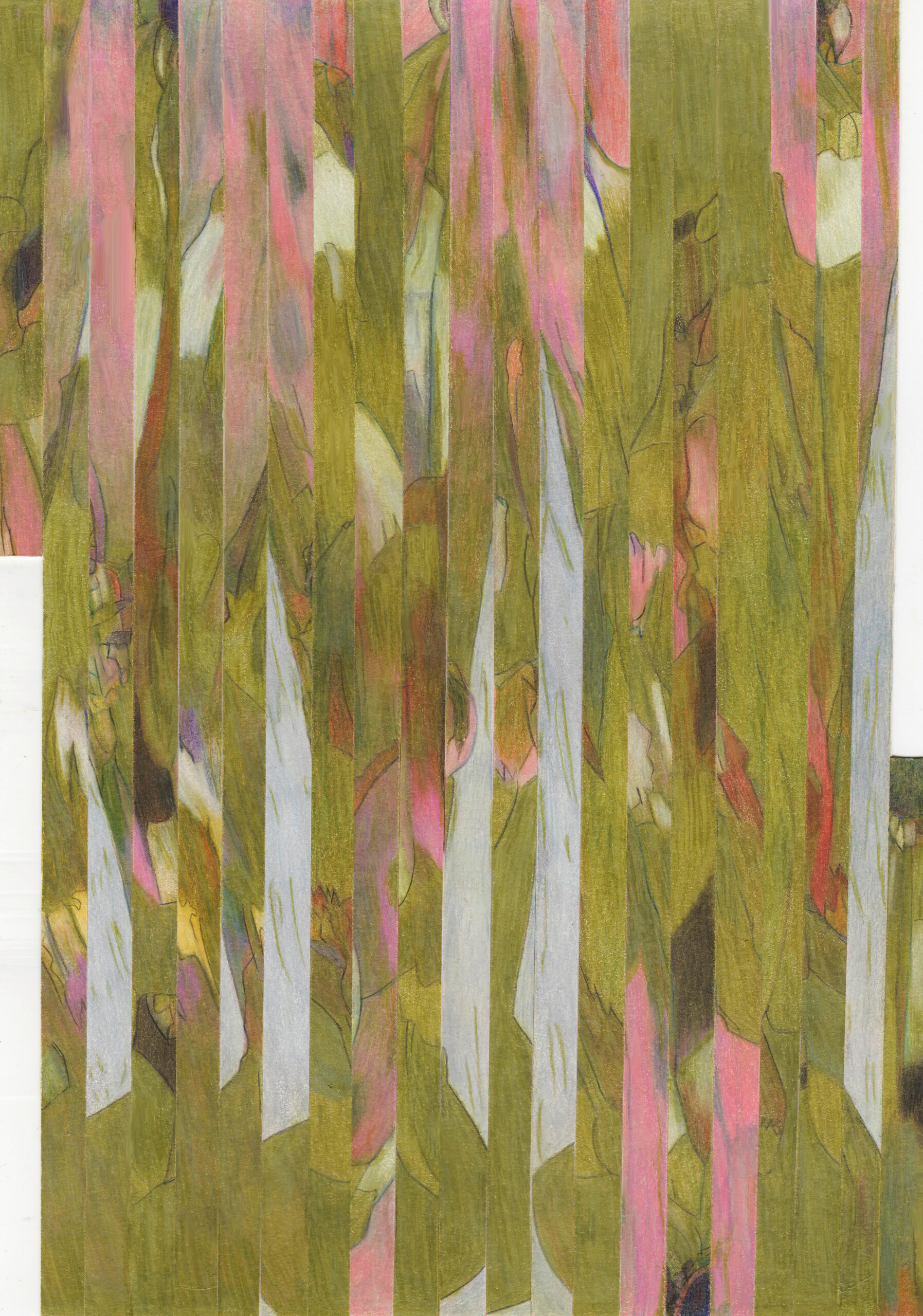 Marmoreum, hommage à E. Benedictus Collage - maureenlasne- dessin aux crayons de couleur- E. Benedictus- collageartist- marbre-marmor-colaj-colageartist-coloredpencils