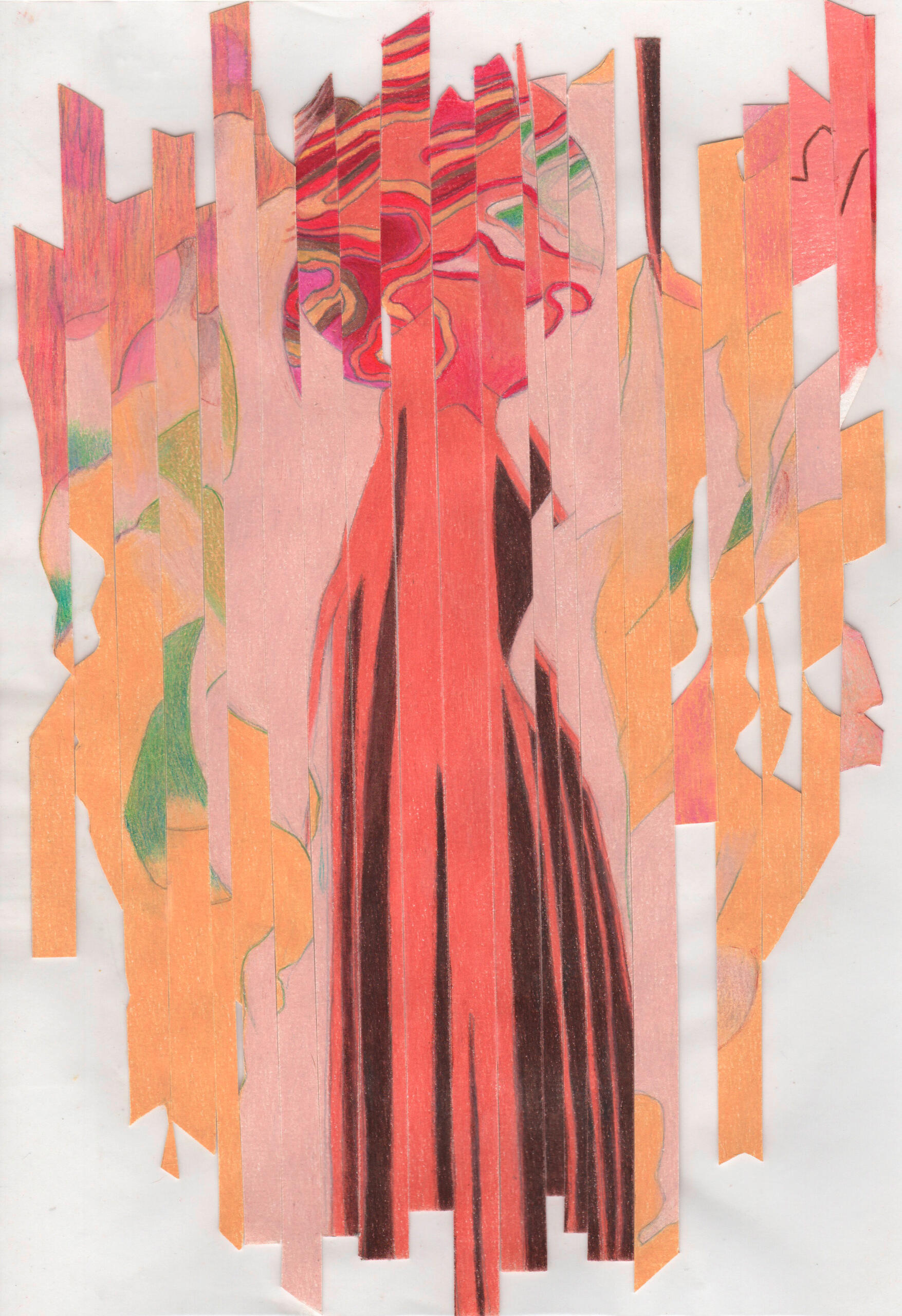 dessin inspiré de celui d'une cascade réalisé par le peintre japonais Hokusai.