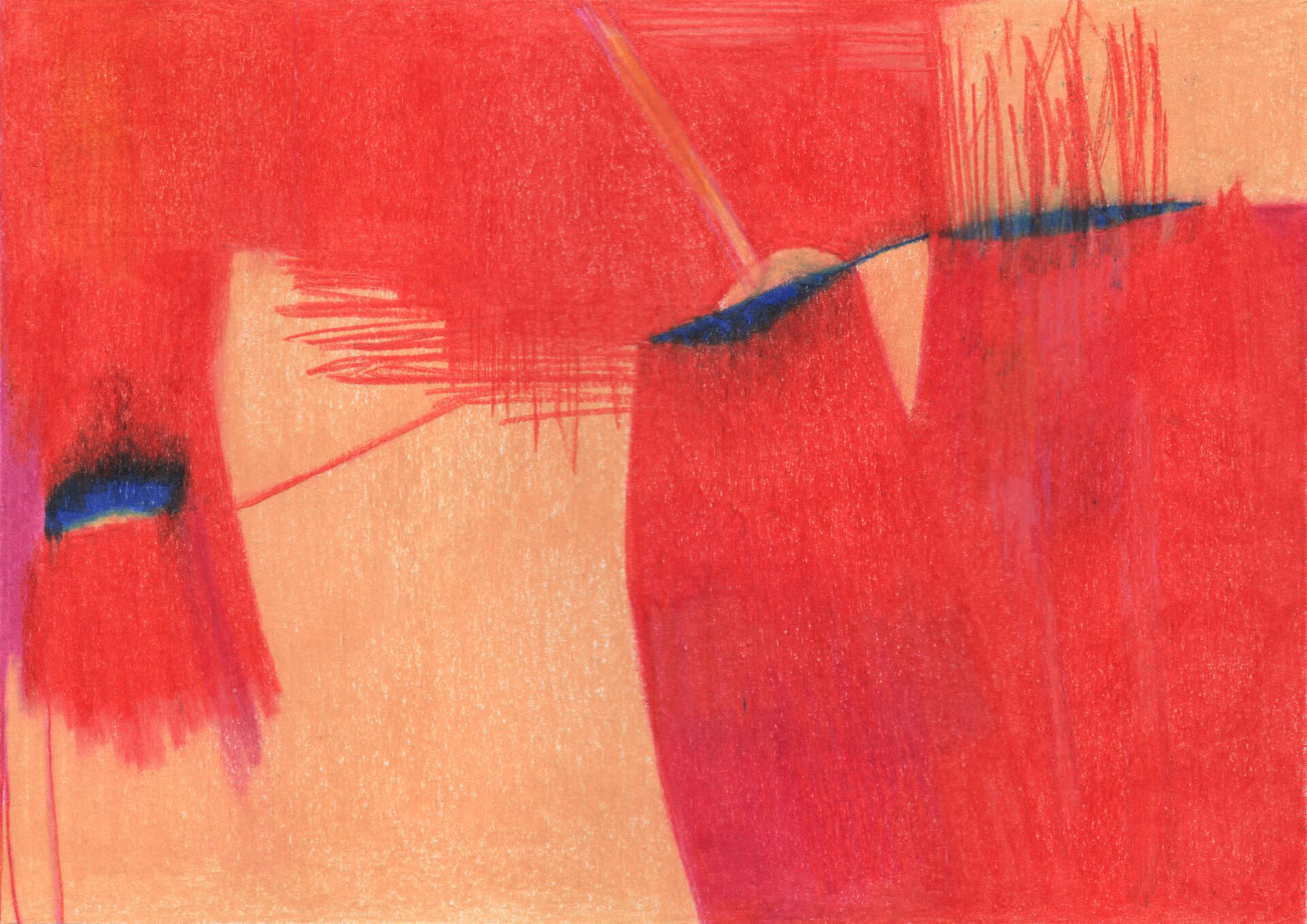 Asian red Asian red - Dessin aux crayons de couleur