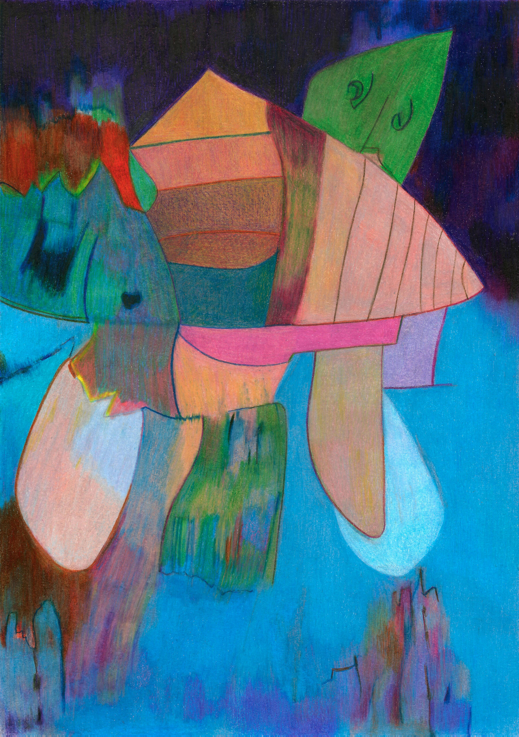 Dessin aux crayons de couleur - disegnoamatitacolorata - colored pencils drawing - turtle - tortue -Maureen Lasne