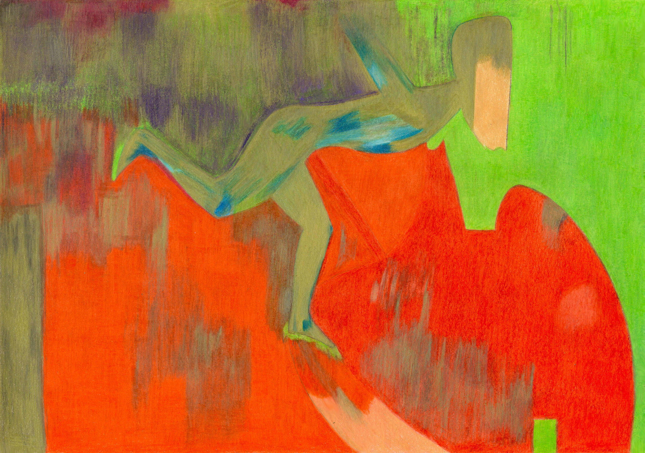 Youbonga Dessin aux crayons de couleur- Colored pencil drawings-maureenlasne-statue-mythologie