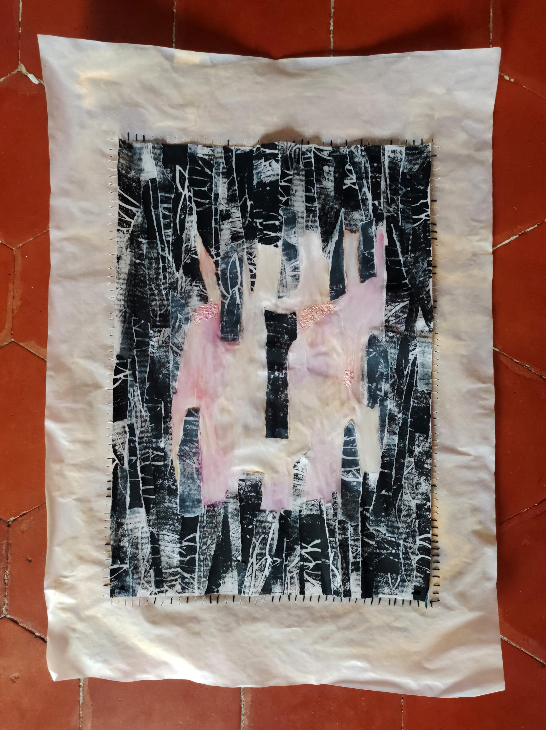 Invader spirit Linogravure sur calque